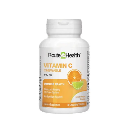 Route 2 Health Vitamin C chewable supplement bottle on a white background
