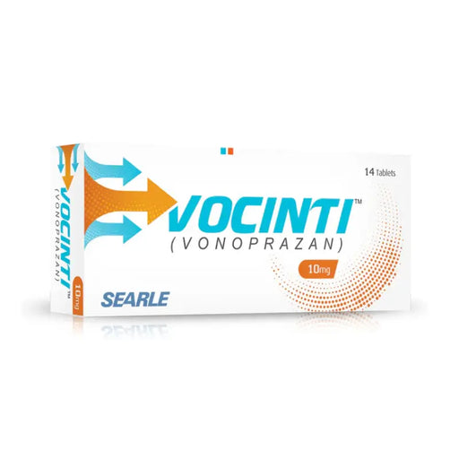 Vocinti (Vonoprazan) packaging with Searle logo on a white background