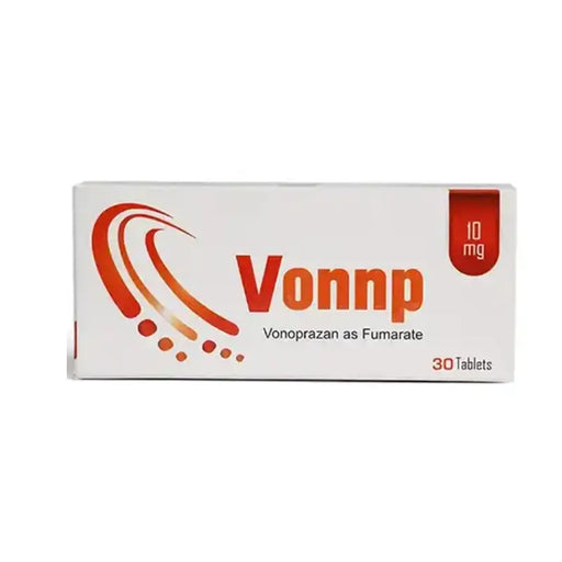 Vonnp medication box with red and orange design on a white background