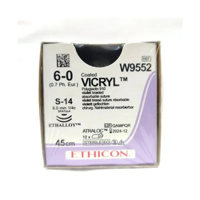 W9552 VICRYL 6-0 8.0MM 45CM RB 1X12S