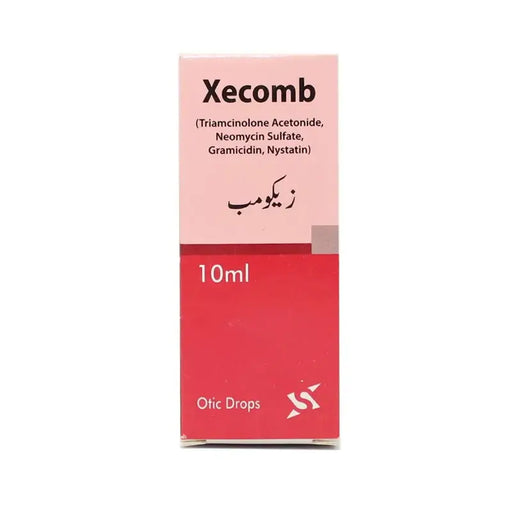 Xecomb ointment box with pink and red design on a white background