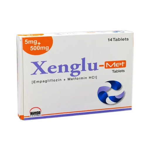Box of Xenglu-Met tablets with dosage information on a white background