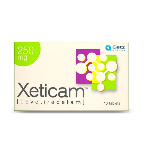 Box of Xeticam tablets with Getz Pharma logo on a white background