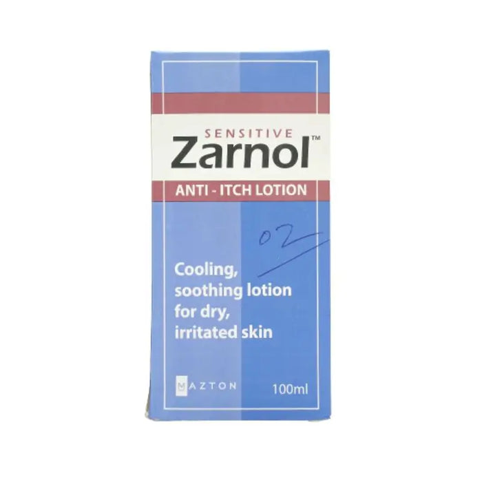 Zarnol anti-itch lotion packaging on a white background