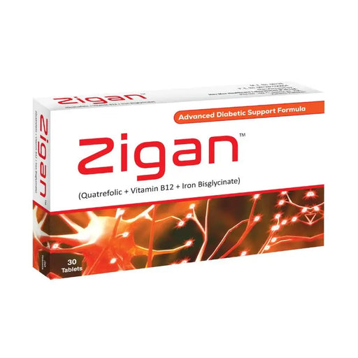 Zigan Advanced Diabetic Support Formula packaging on a white background