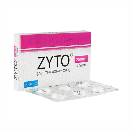 ZYTO azithromycin packaging with pink and white design