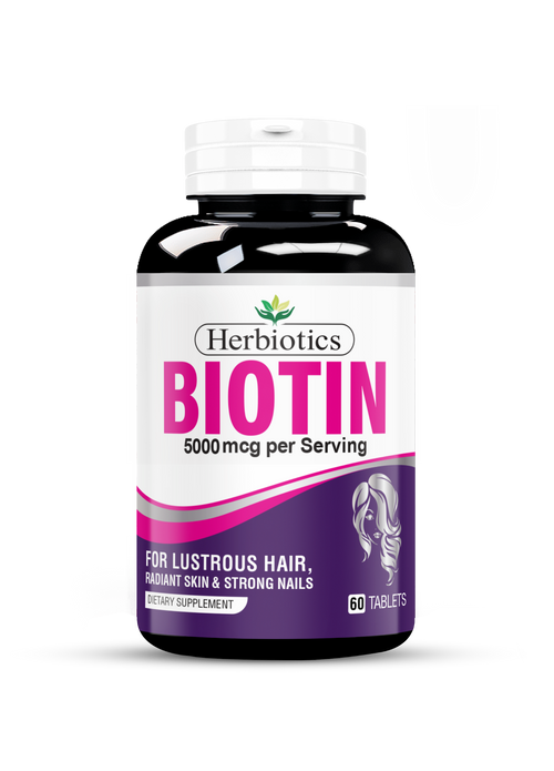 BIOTIN 5000MG TAB 60S - Meri Pharmacy