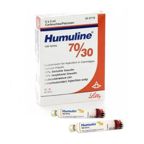 HUMULIN70/30INJ 100IU Cart 3ml 1X5'S