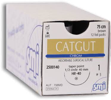 CATGUT CHROM 1 1/2 40MM 12S