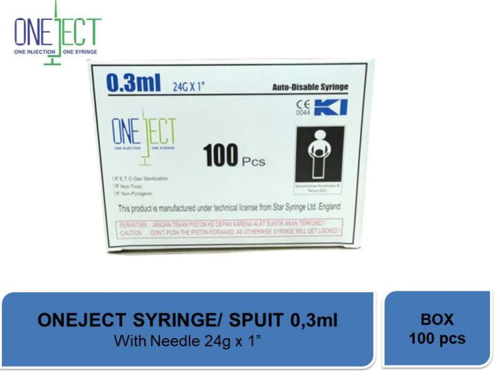 ONE JECT SYRINGE 3ML AUTO DISABLE 100S