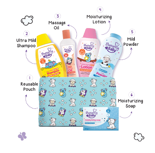 BUTTERFLY BABY GIFT POUCH BLUE 1S