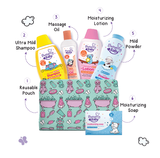 BUTTERFLY BABY GIFT POUCH GREEN 1S