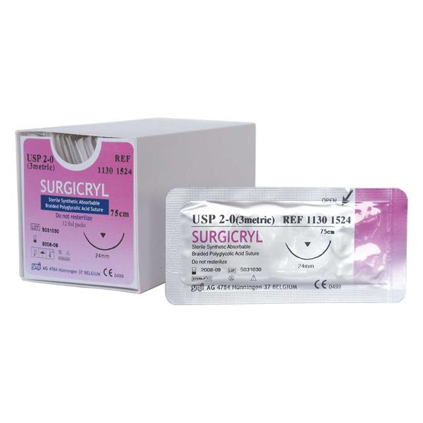SURGICRYL 4/0 22M 1/2C RB 12S
