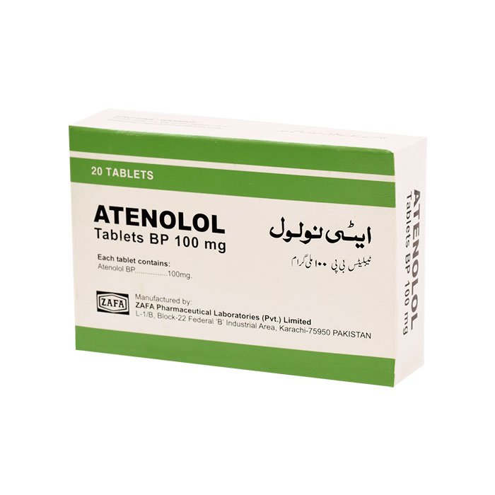 ATENOLOL TABLETSLETS 1X20S-Medicines-ZAFA PHARMA LABS-Meri Pharmacy