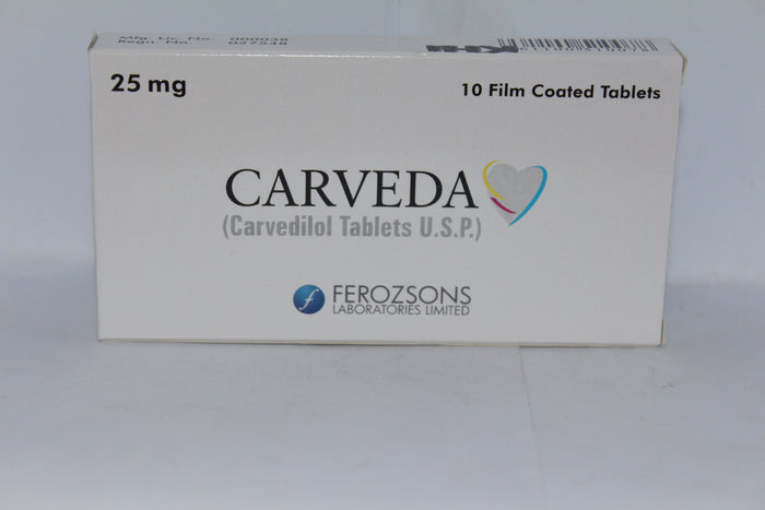 CARVEDATABLET 25 MG 10S