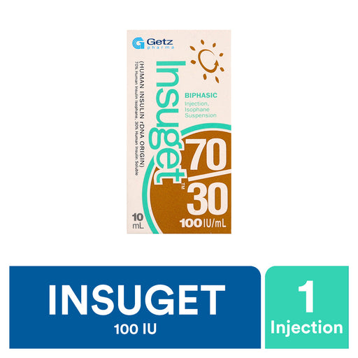 INSUGET70/30INJECTION 100IU 10ML 1S